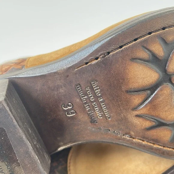 Jo Ghost Women's Sidewinder Suede Western Chelsea Boots EU 39 US 9 Italy Brown